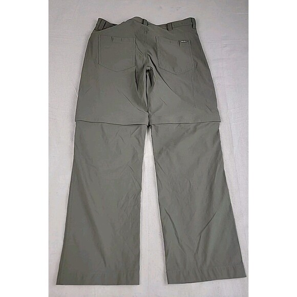 Eddie Bauer Convertable Hiking Pants Mens 38x30 * Green Stretch Lightweight EUC - Picture 13 of 14